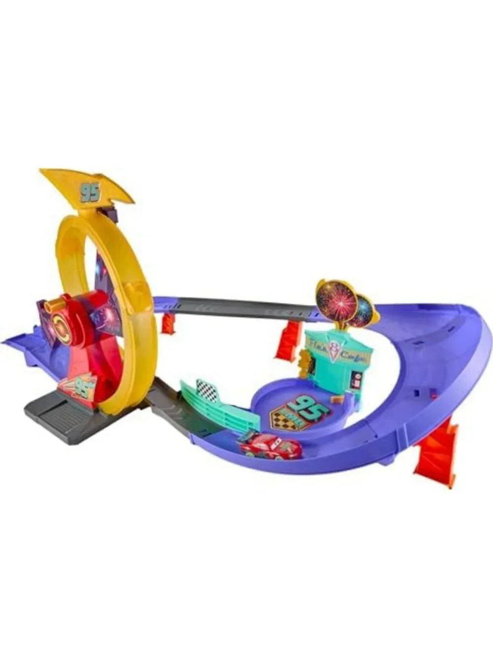 Disney Pixar Cars Race to Celebrate Track Set - Fun Raceway Playset for Kids